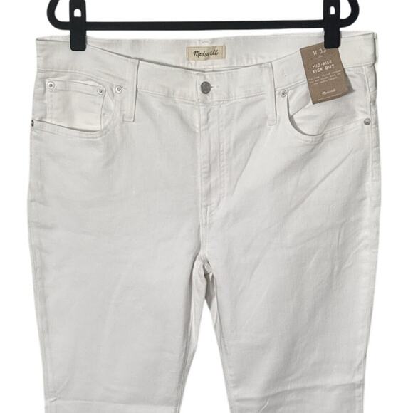 NWT Madewell Kick Out Crop Jeans in Pure White Size 33 - Picture 11 of 15